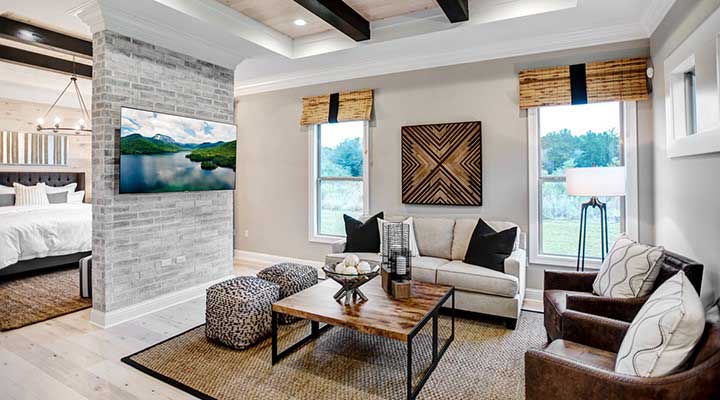 Multigenerational home living room floor plan for Schumacher Homes